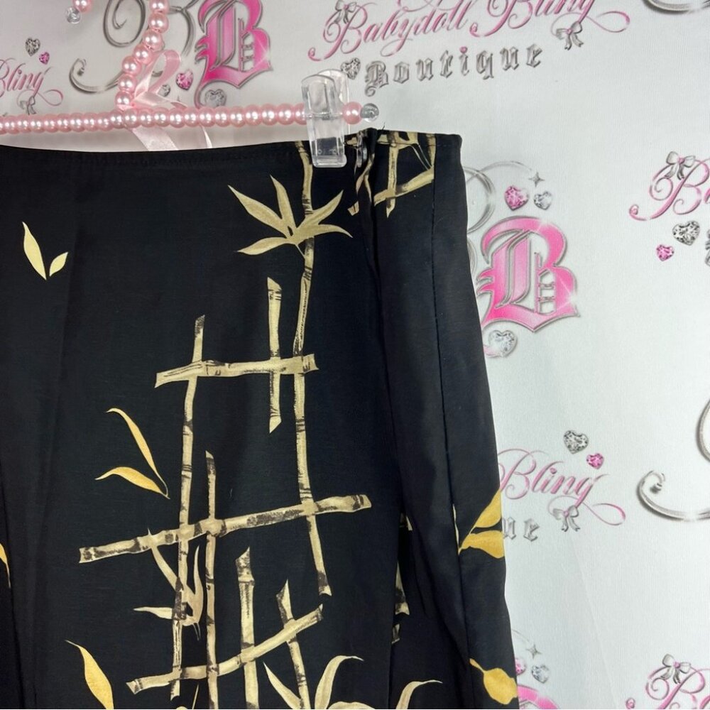 Jessica skirt bamboo sticks tropical Black and Gold Bamboo Pencil Skirt - Picture 6 of 12